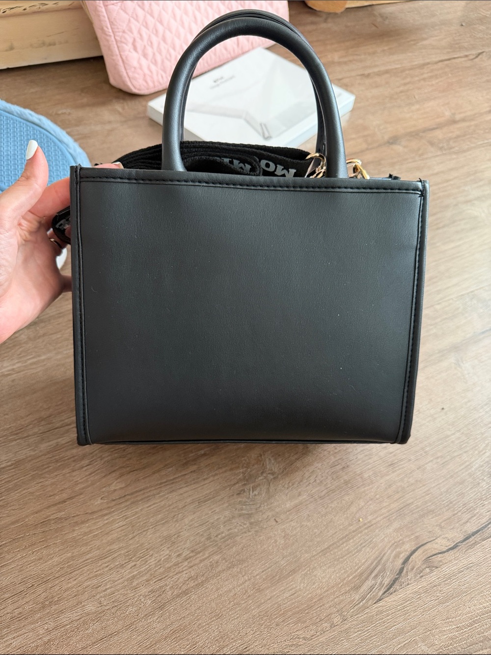 NWT Disney Fantasia Black Satchel with Blue Lettering and Gold Accents - Picture 2 of 9